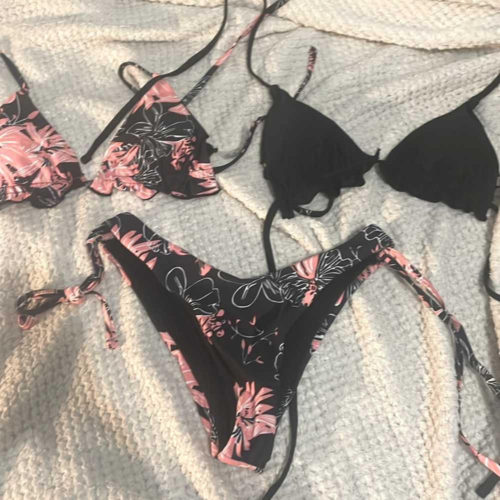SHEIN bikini pink and black size S
